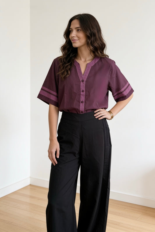 Merlot button shirt
