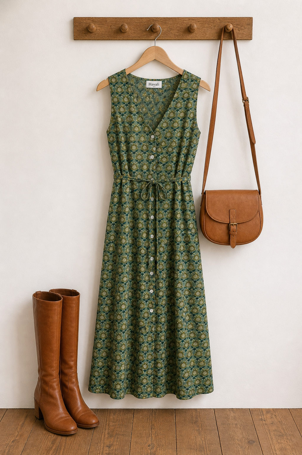 Harvest Bloom dress - Sage wood