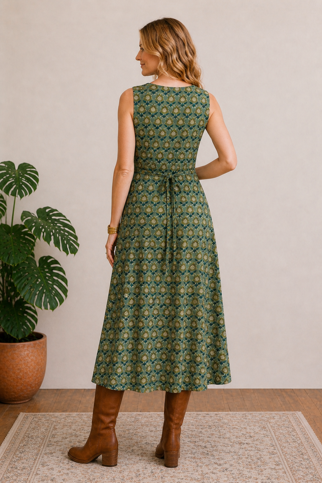 Harvest Bloom dress - Sage wood