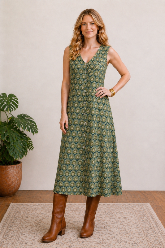 Harvest Bloom dress - Sage wood
