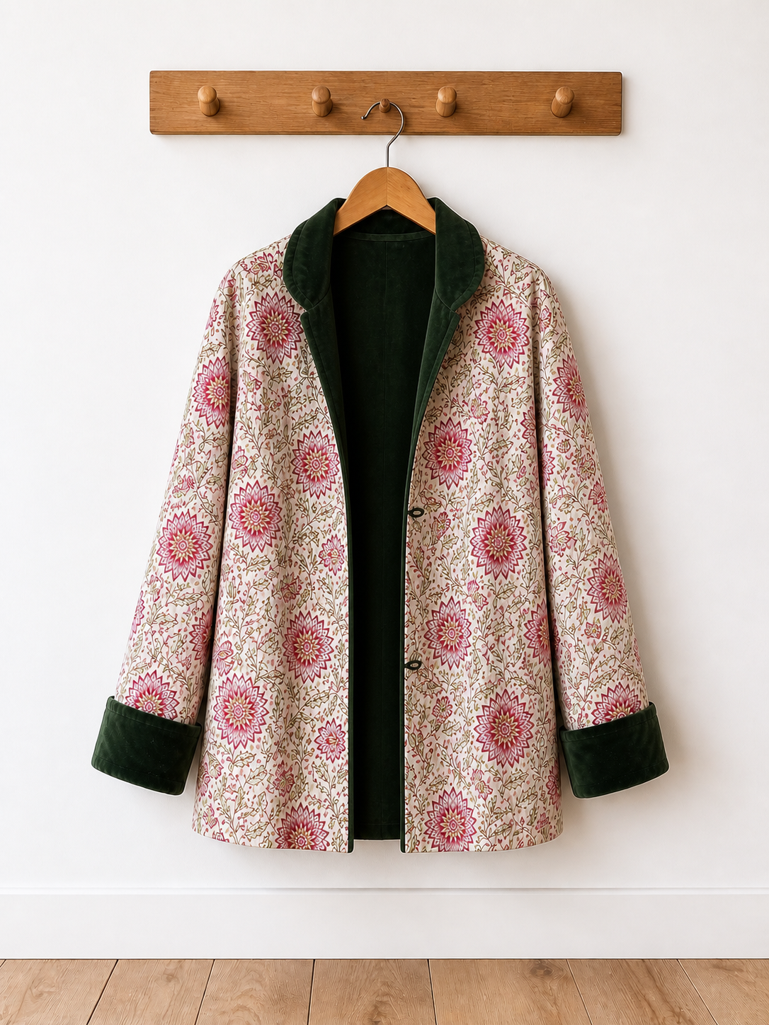 Velvet cotton jacket in green