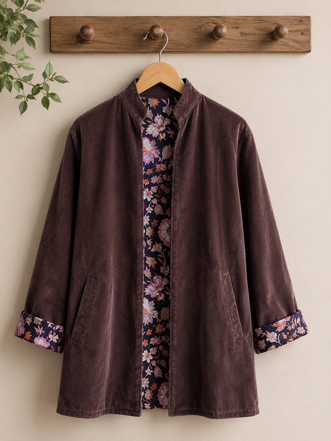 Velvet cotton jacket - Chocolate