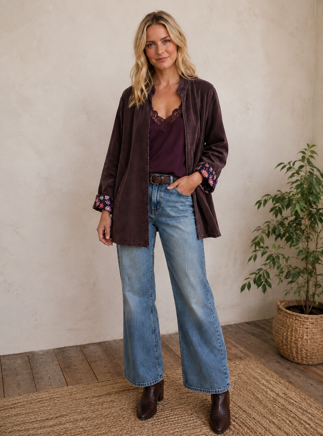 Velvet cotton jacket - Chocolate