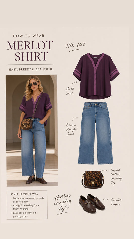 Merlot button shirt