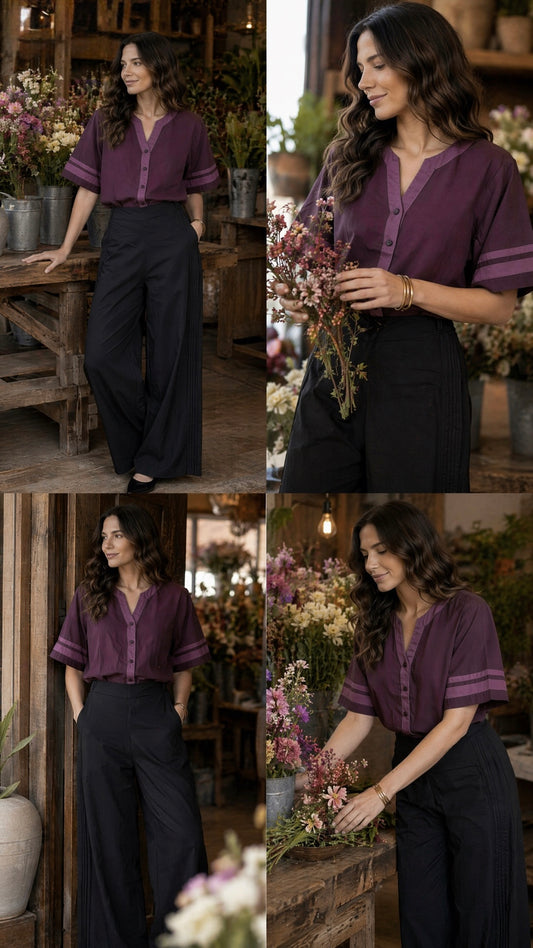 Merlot button shirt